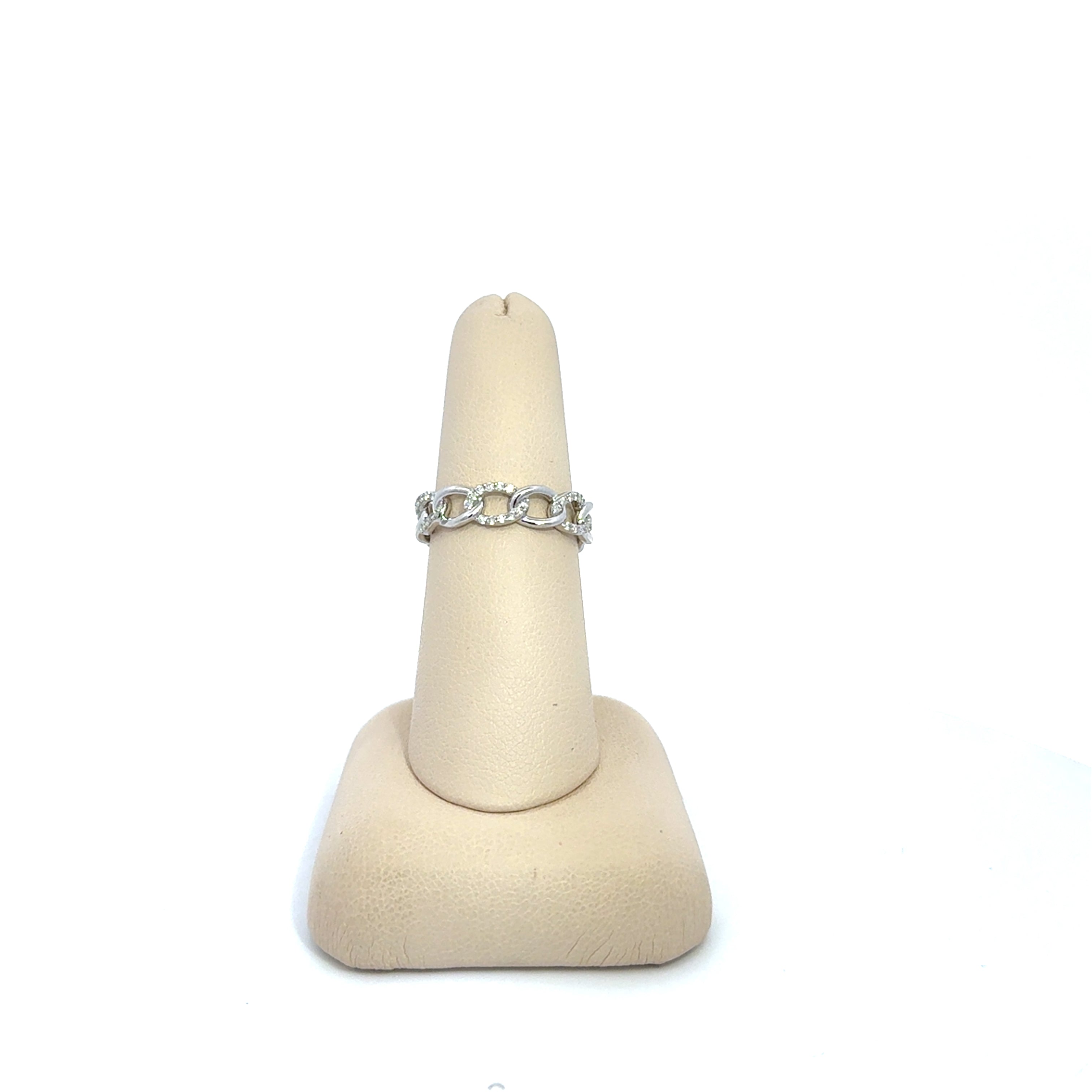 Diamond and Gold Chain Link Ring