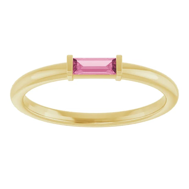 14k Pink Tourmaline Stacking Ring