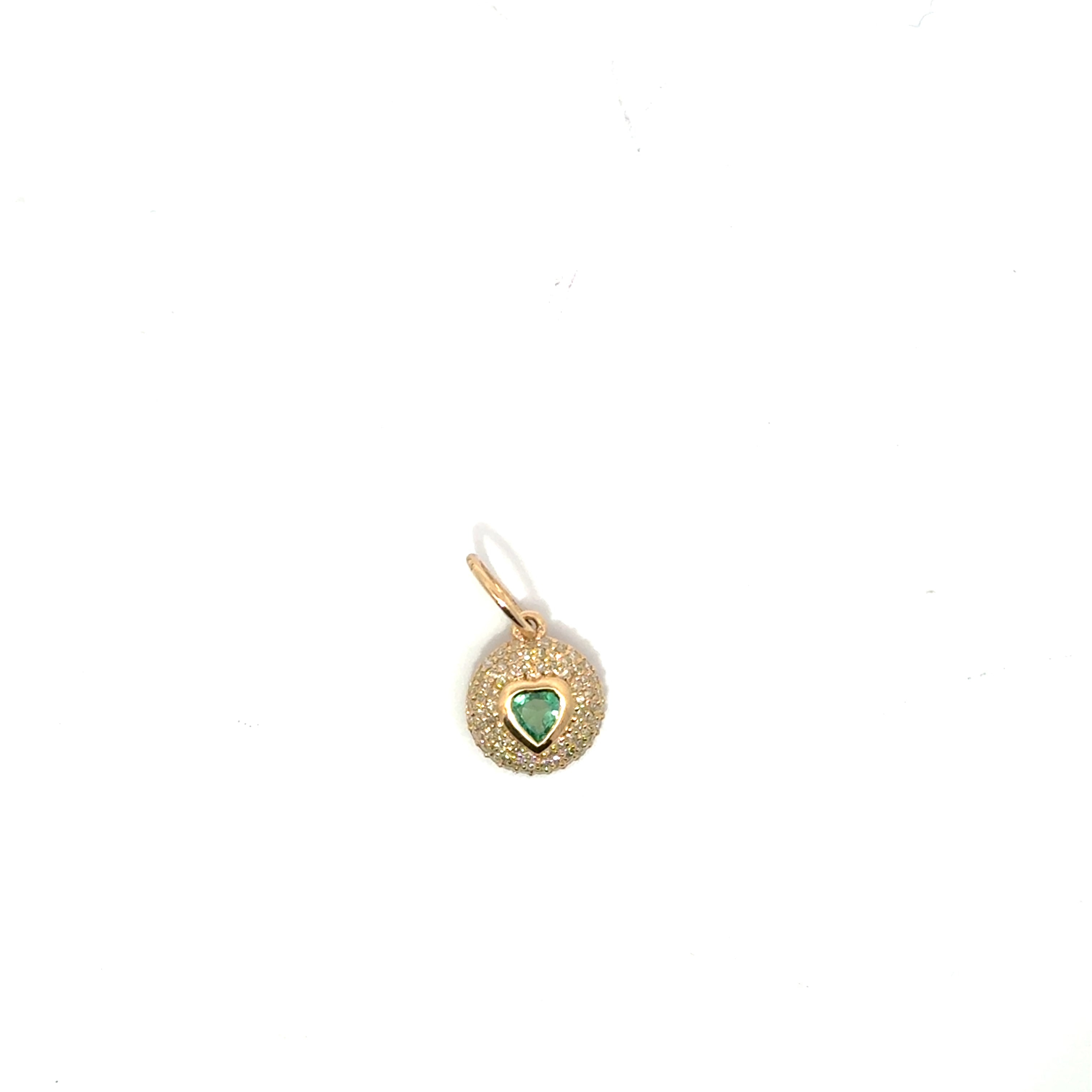 Diamond Dome Charm with Heart Gemstone
