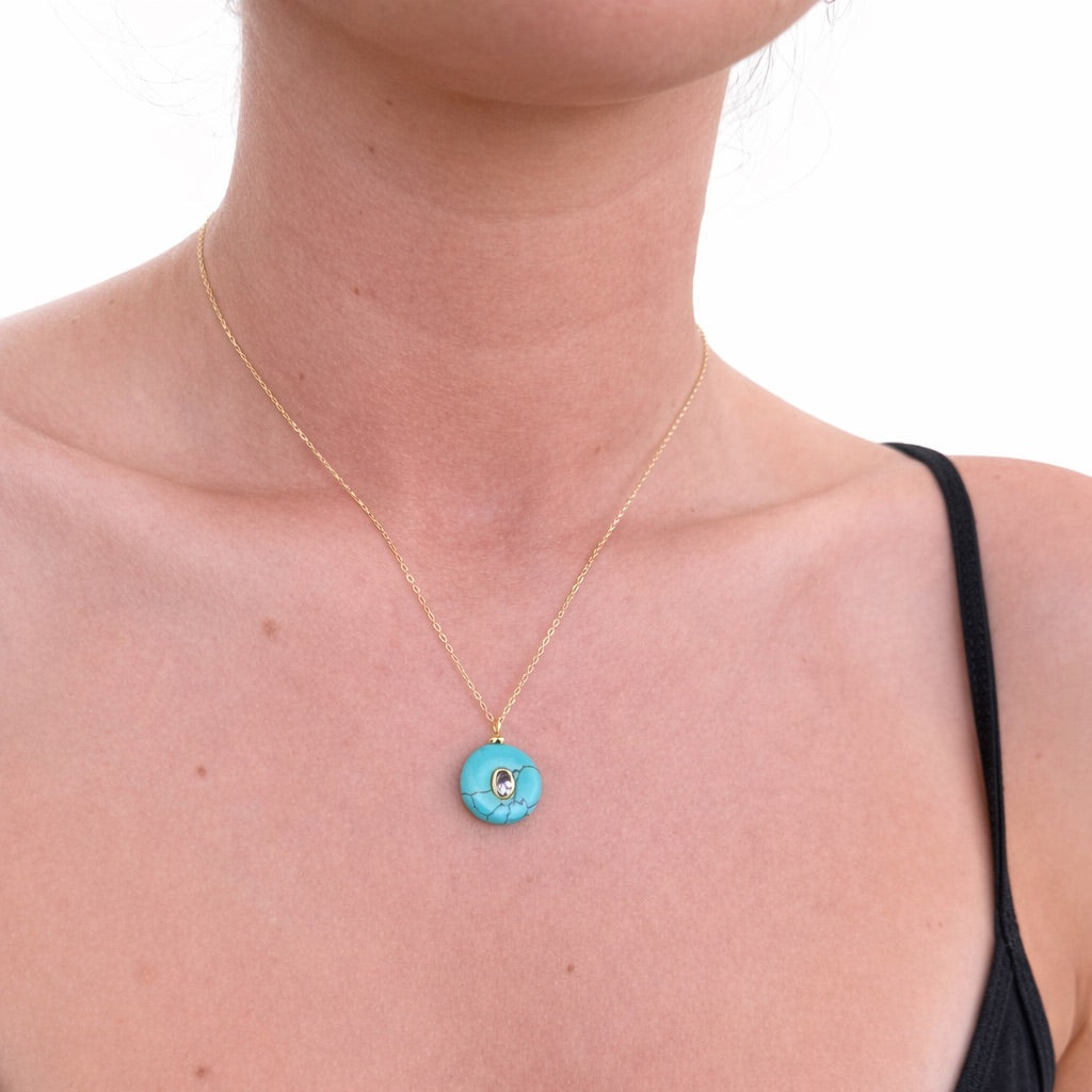 Tiny Circle Stone Charm