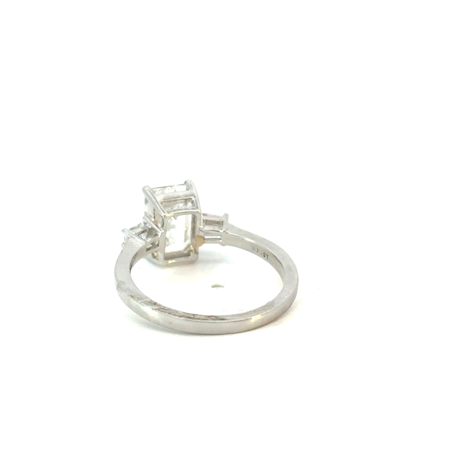 14kw Emerald Cut Engagement Ring with Tapered Baguettes