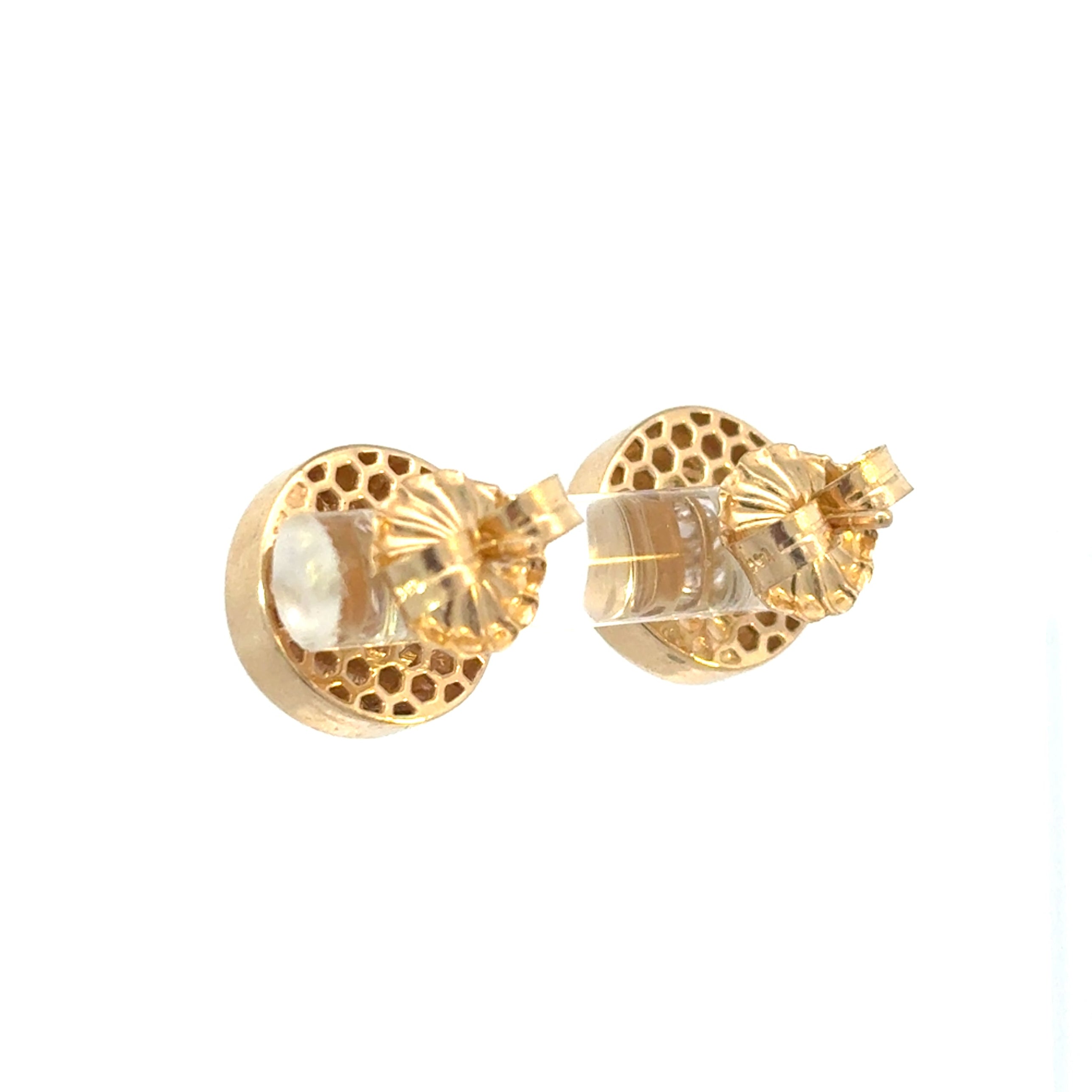 Cushion Diamond Bezel Set Stud Earrings