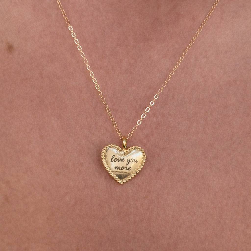 Love You More Heart Charm