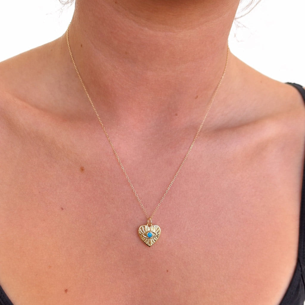 Evil Eye Heart Charm