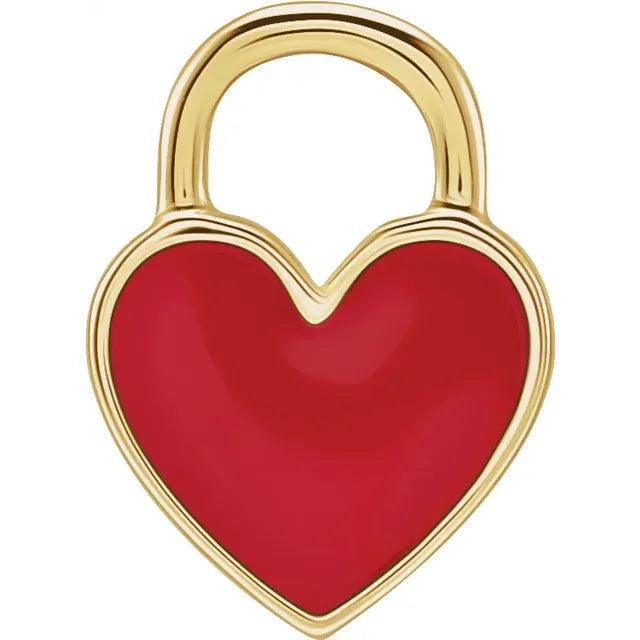 Red Enamel Heart Charm - Nashelle