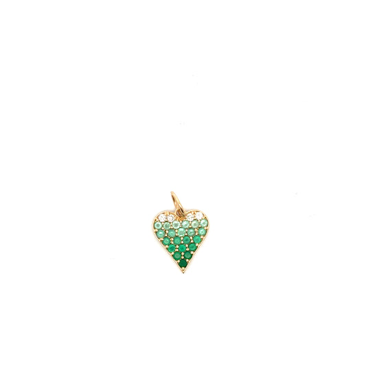 Emerald Ombre Heart Charm