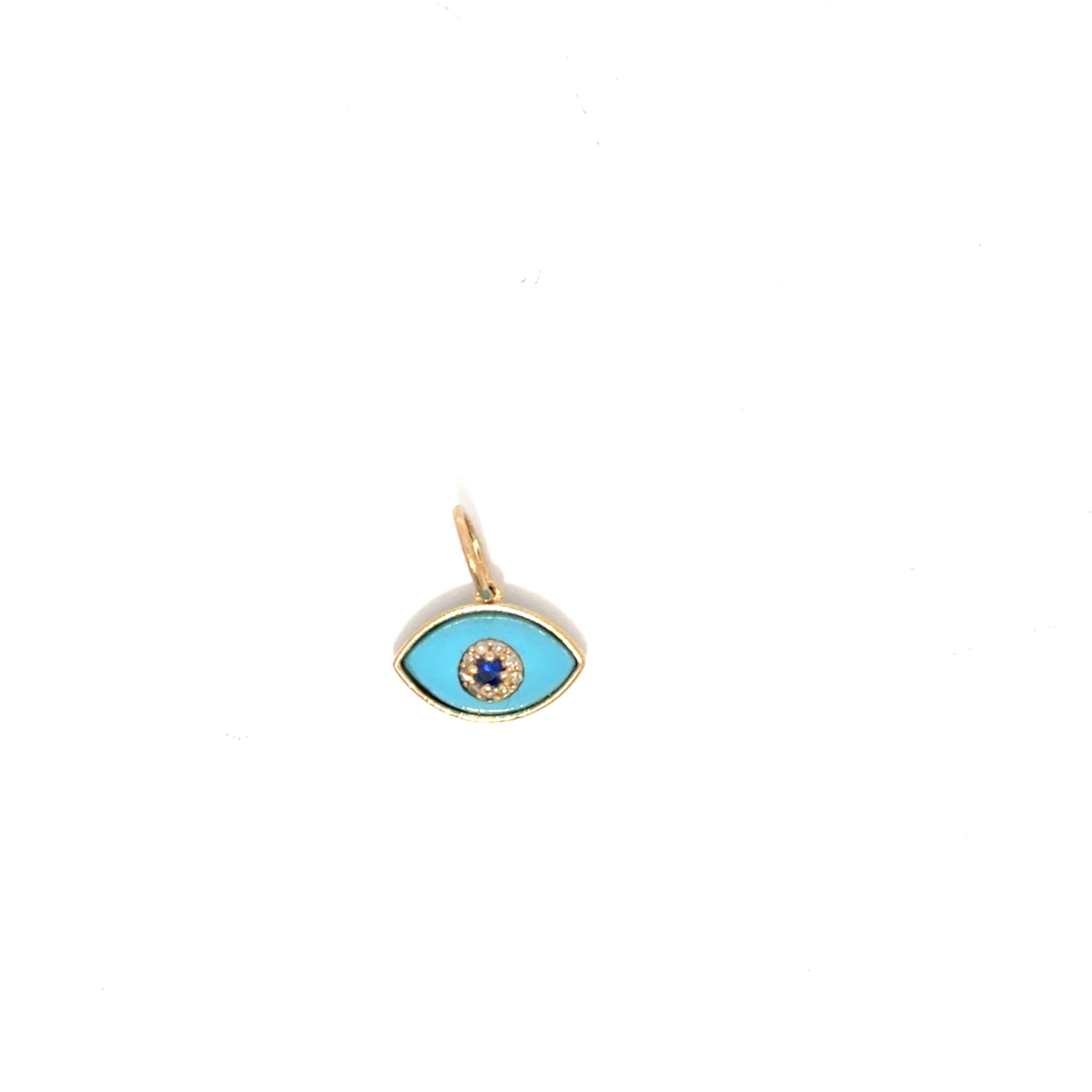 Turquoise, Diamond and Sapphire Eye Charm