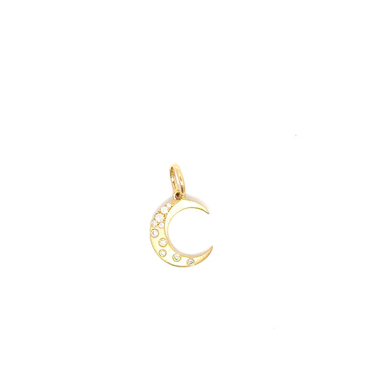 Confetti Diamond Moon Charm