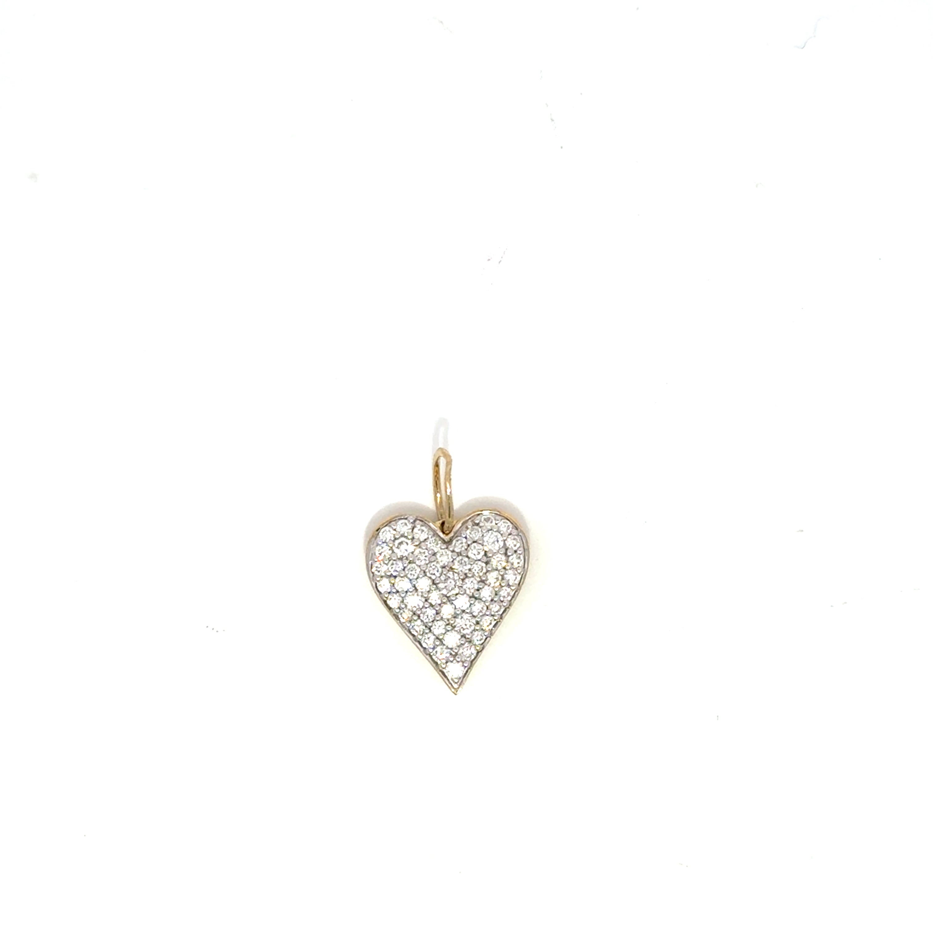 Pave Set Diamond Heart Charm