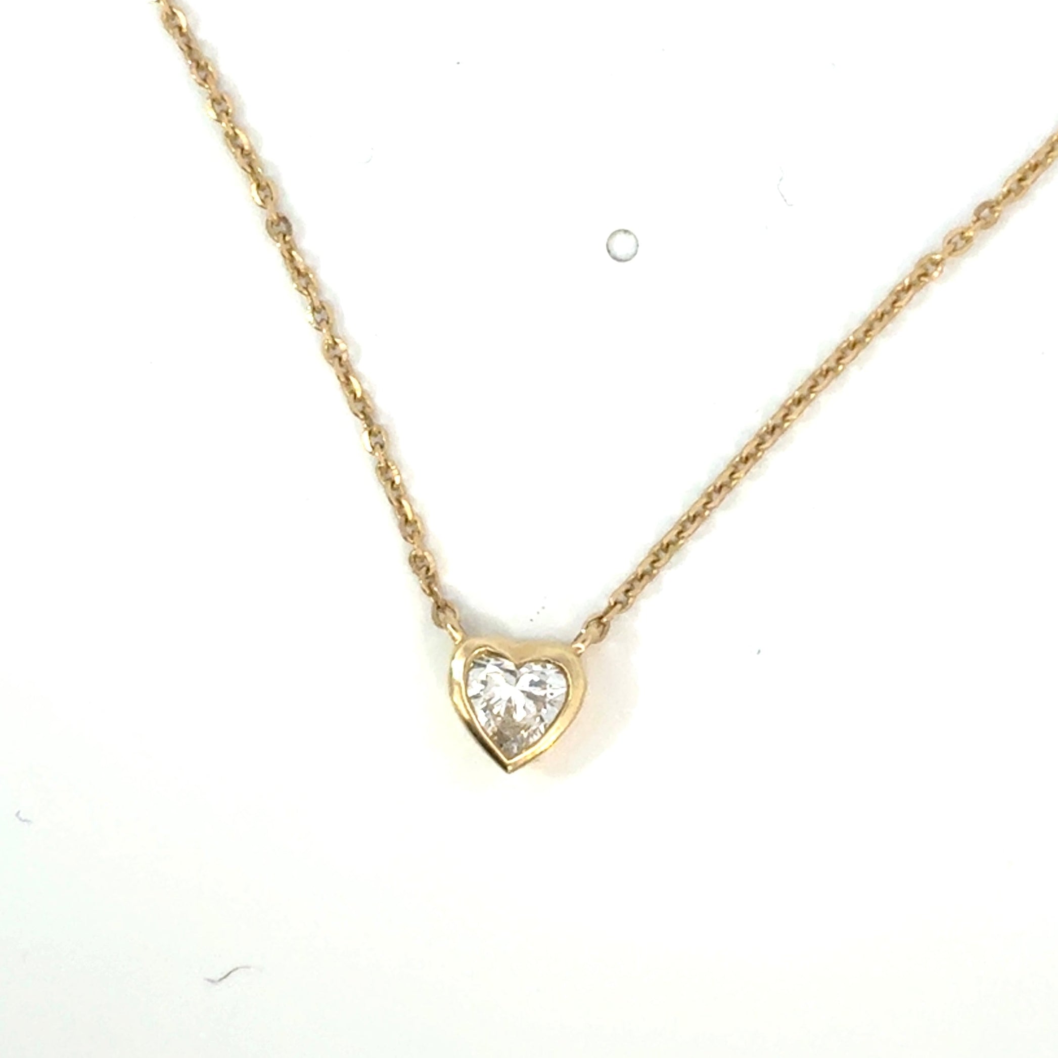 Heart Shaped Diamond Bezel Necklace