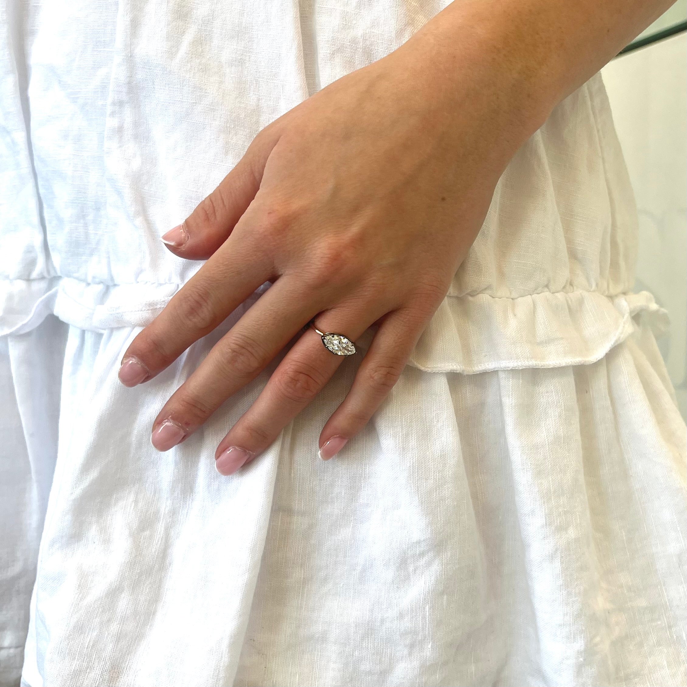 Georgian Marquise Pinky Ring