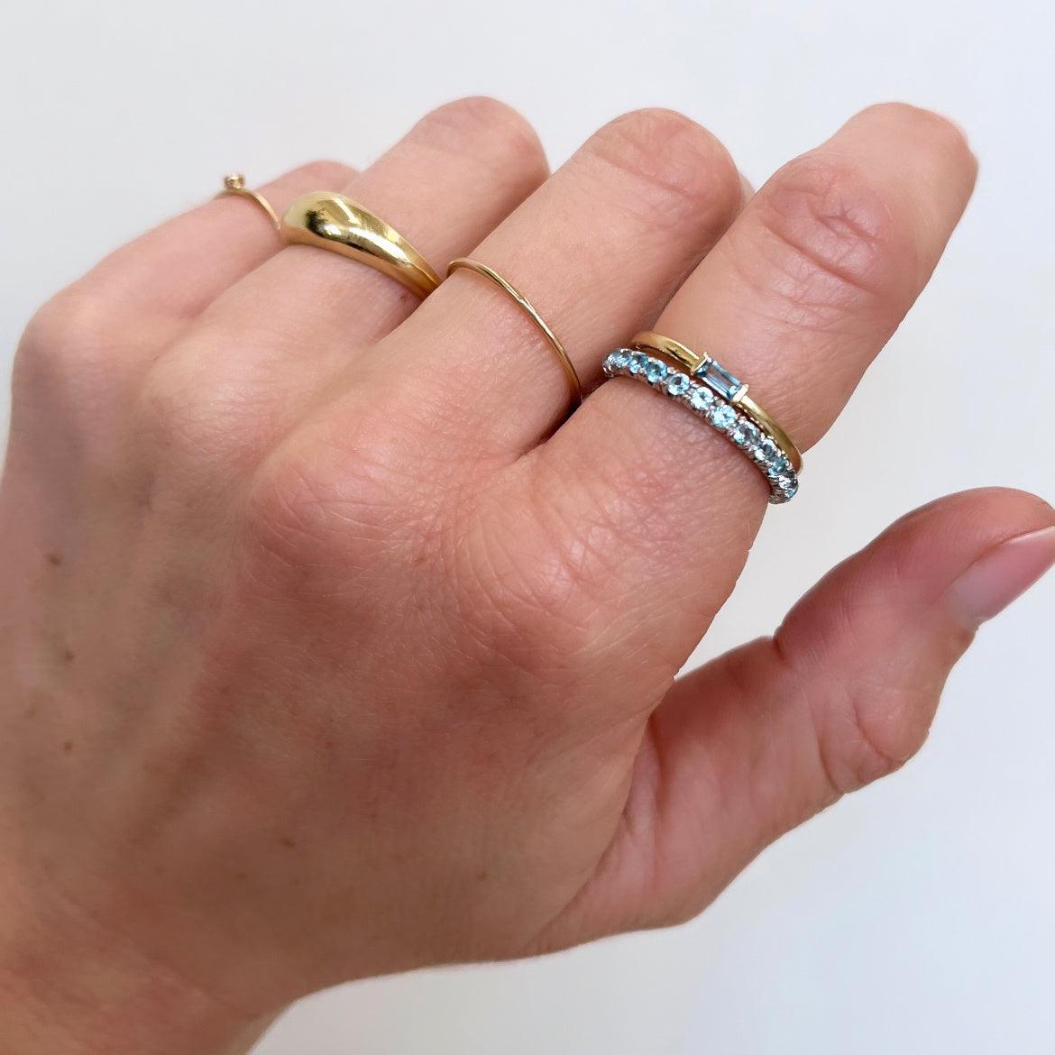 Sky Blue Topaz Eternity Band - Nashelle