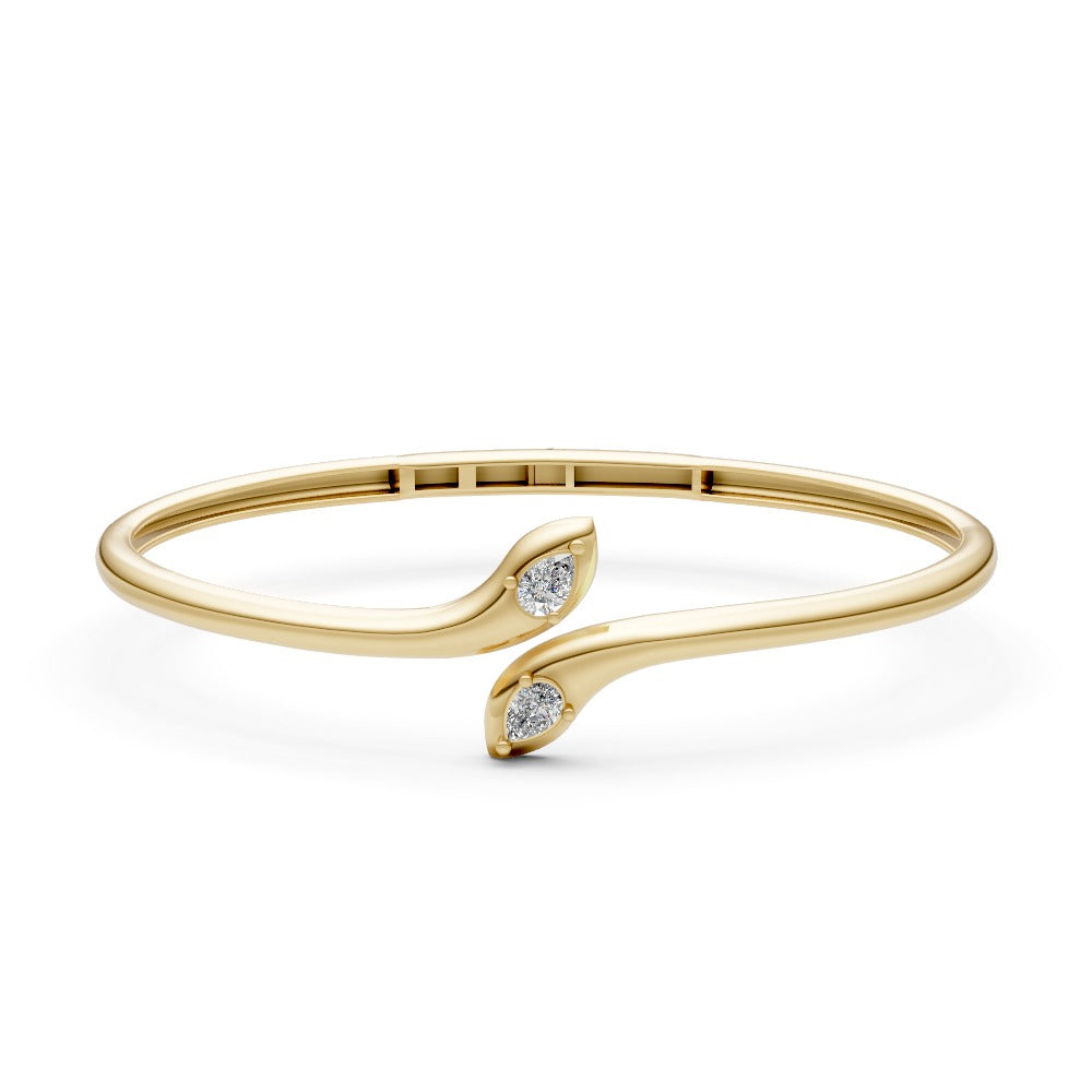14k Diamond Snake Bangle