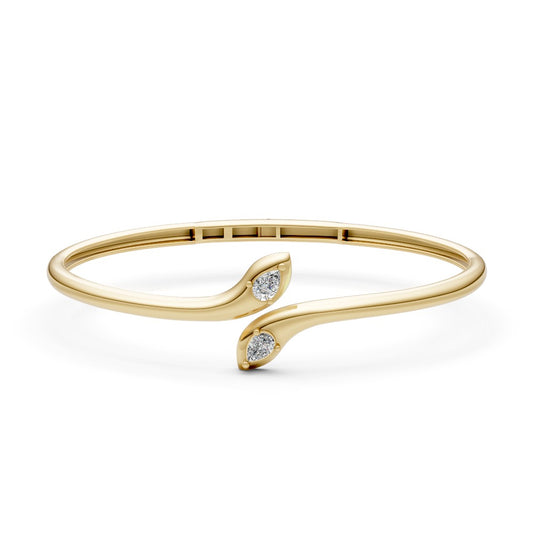 14k Diamond Snake Bangle