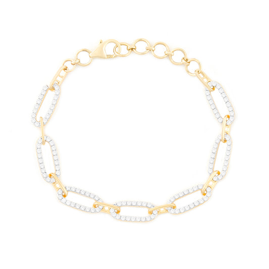 14k Alternating Diamond Link Bracelet