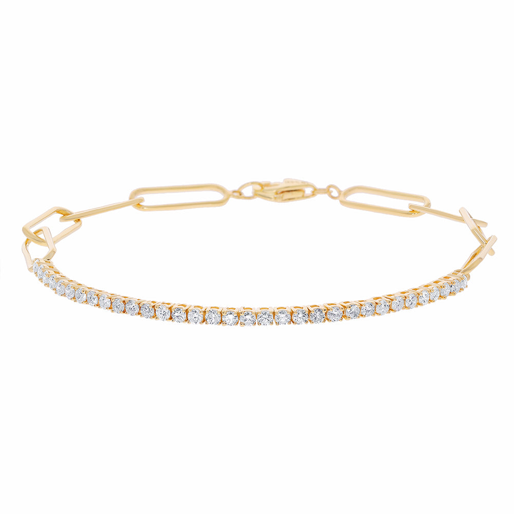 14K Gold Diamond Line Chain Bracelet