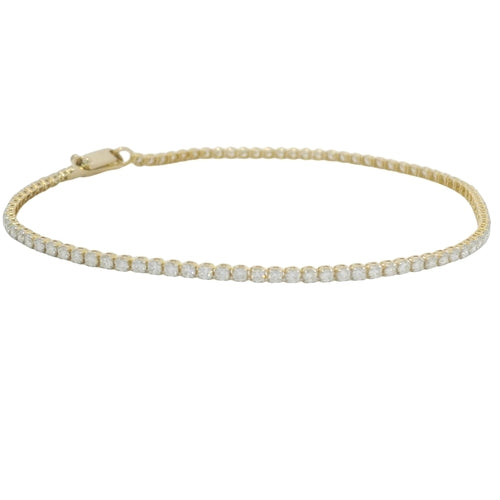 14K Gold Diamond Pavé Oval Bangle Bracelet - 1.25 CTW