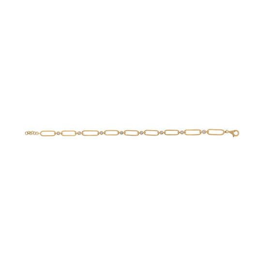 14k Diamond Connector Link Bracelet