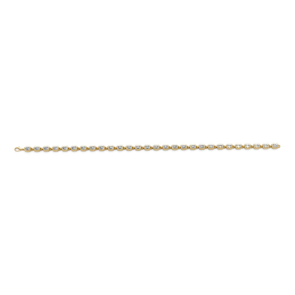 14k Emerald Cut Diamond Bracelet