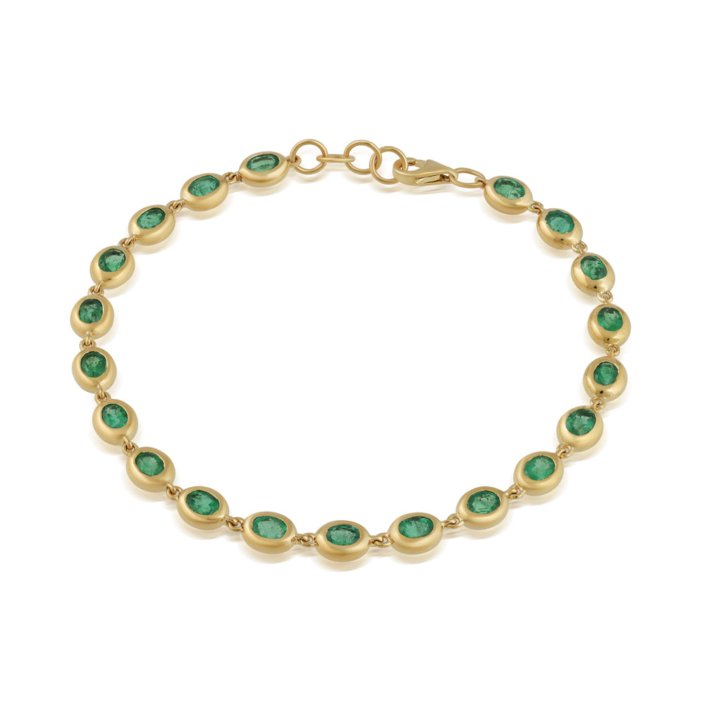 Emerald Oval Bezel Bracelet