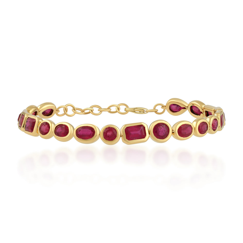 Ruby Bezel Tennis Bracelet