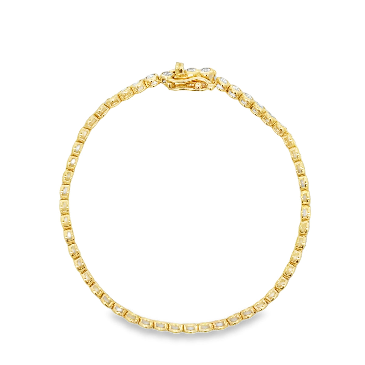 14K YG Diamond Bracelet 6.5", 51 Round Diamond 2.485 CTW