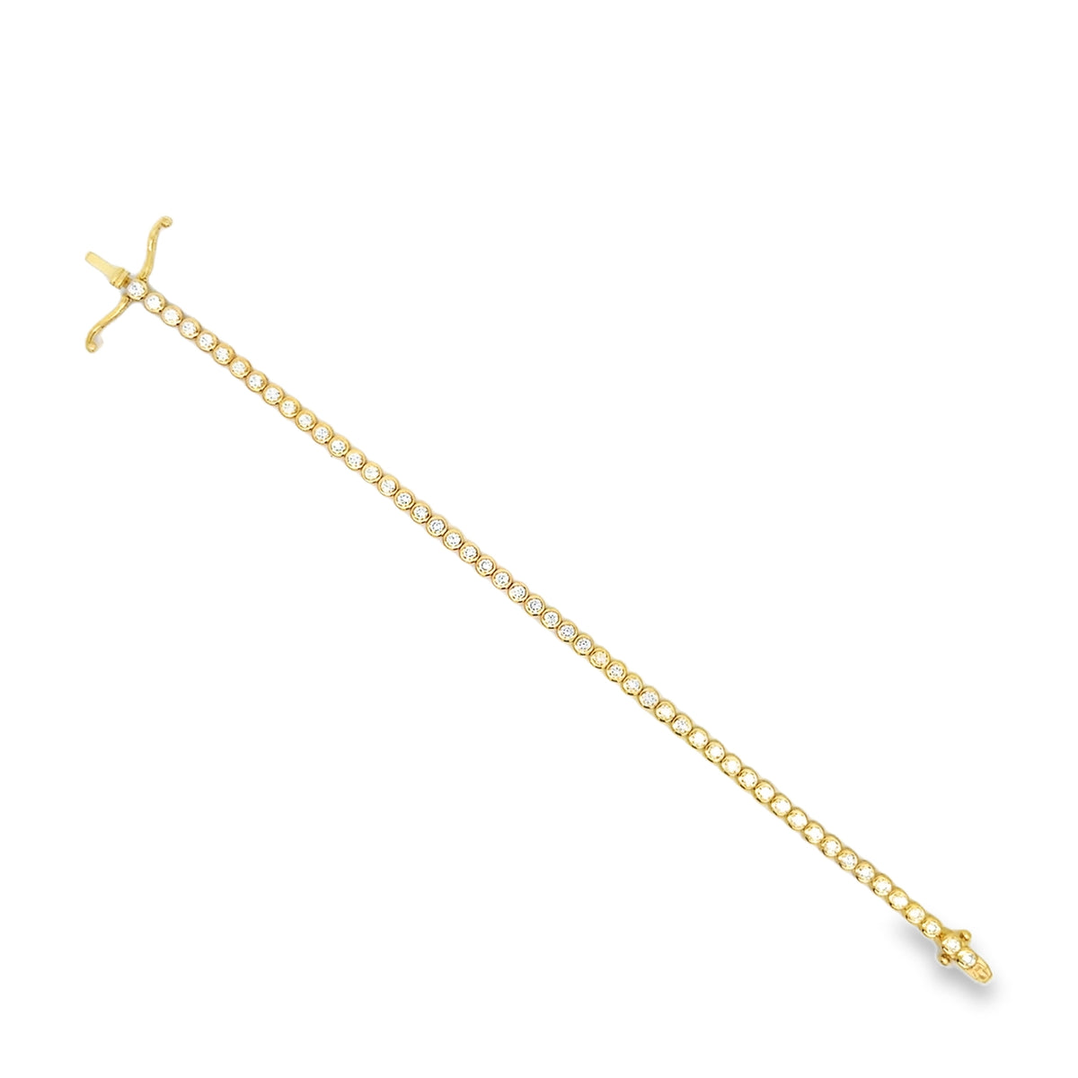 14K YG Diamond Bracelet 6.5", 51 Round Diamond 2.485 CTW
