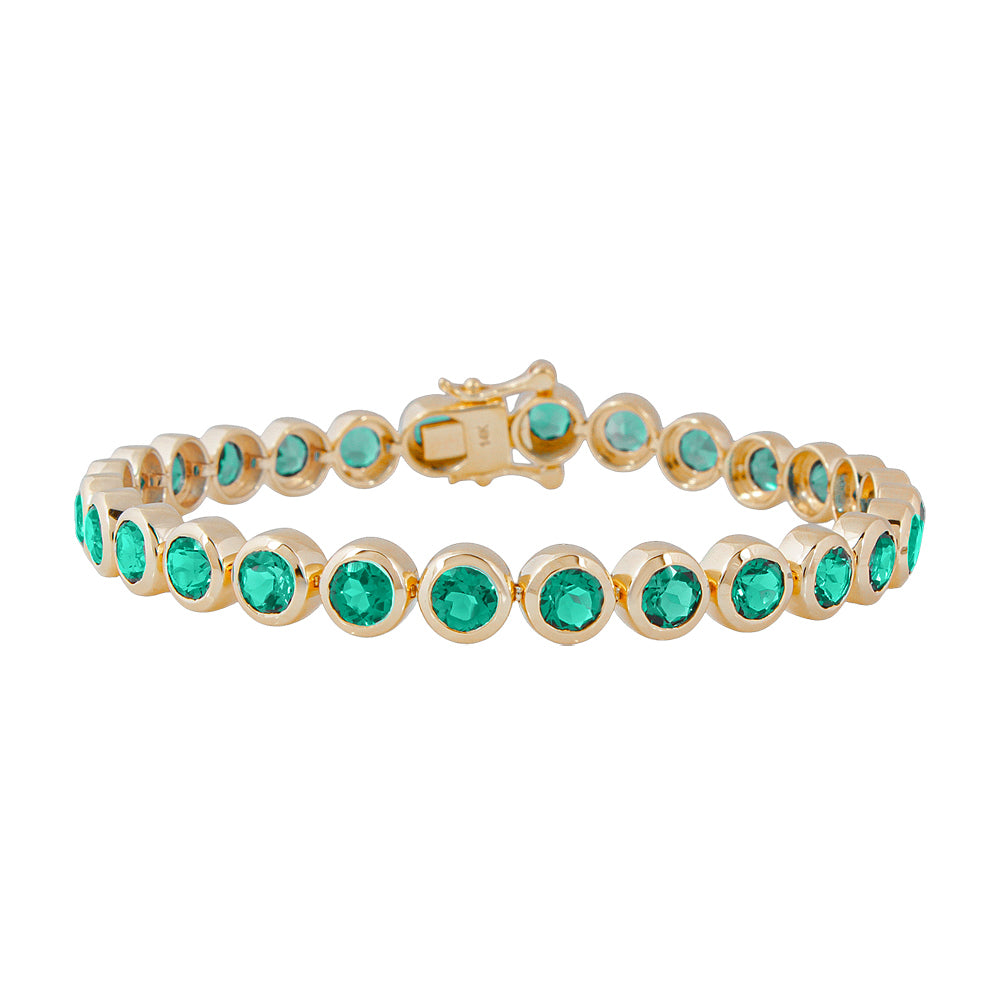 Emerald Bezel Tennis Bracelet