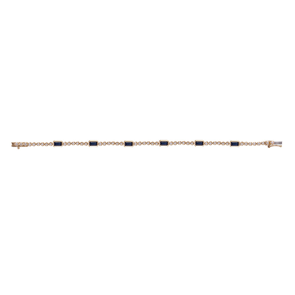 Diamond & Sapphire Bezel Bracelet
