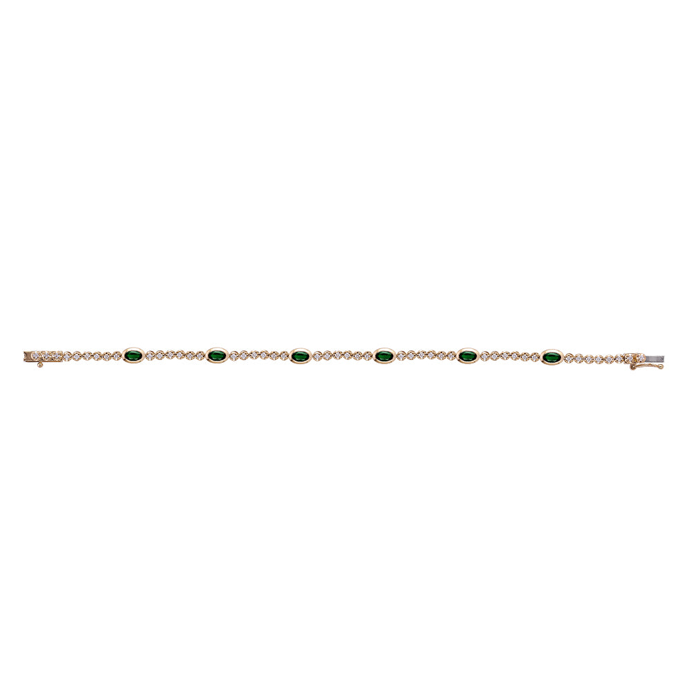 Diamond & Emerald Bezel Bracelet