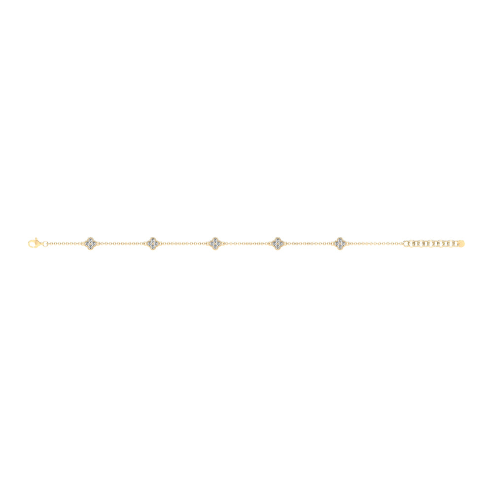14K Gold Petite Diamond Station Bracelet