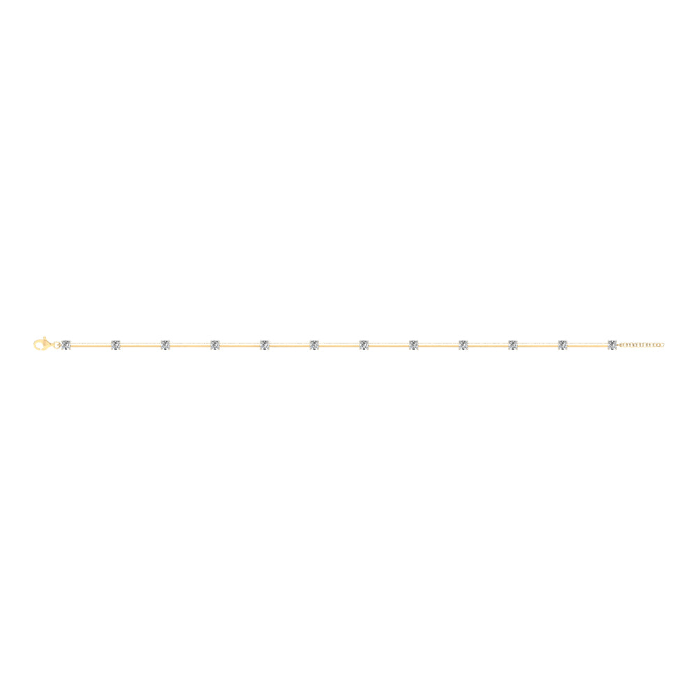 14K Gold Diamond Link Chain Bracelet
