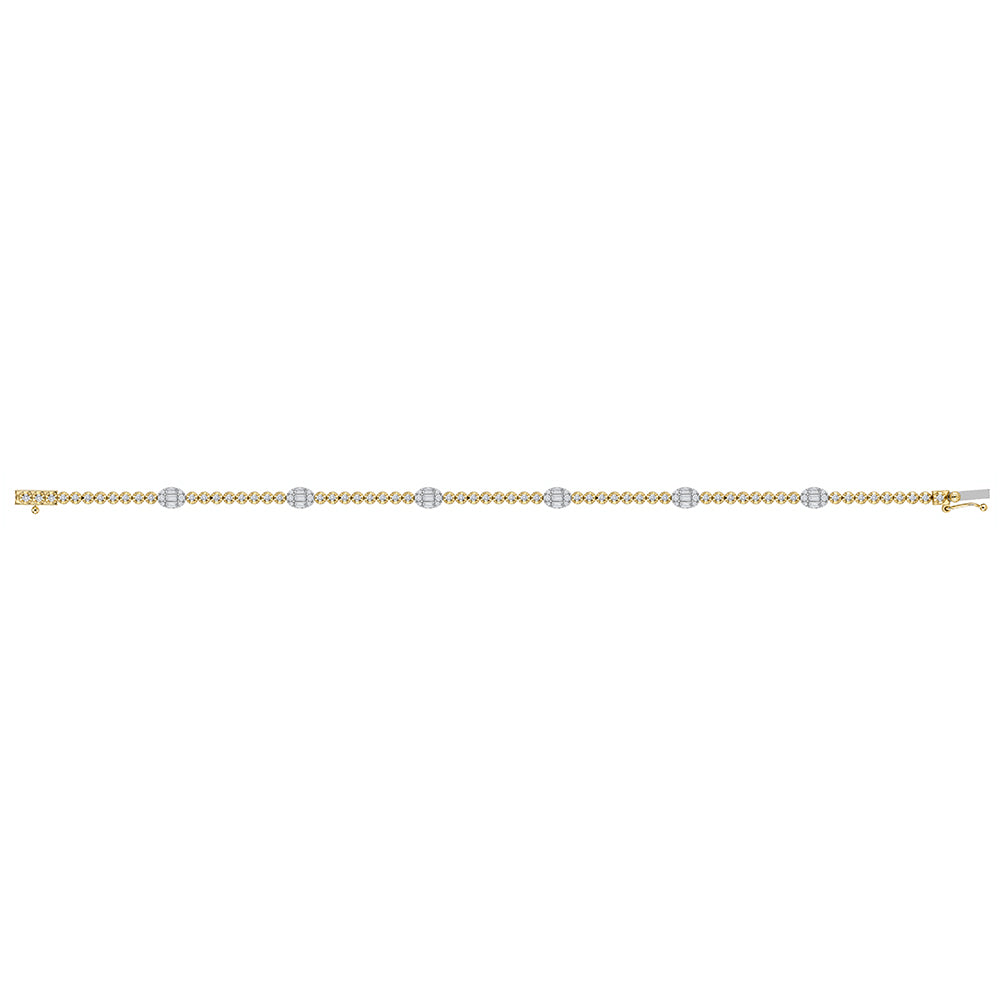 14K Gold Diamond Line Chain Bracelet
