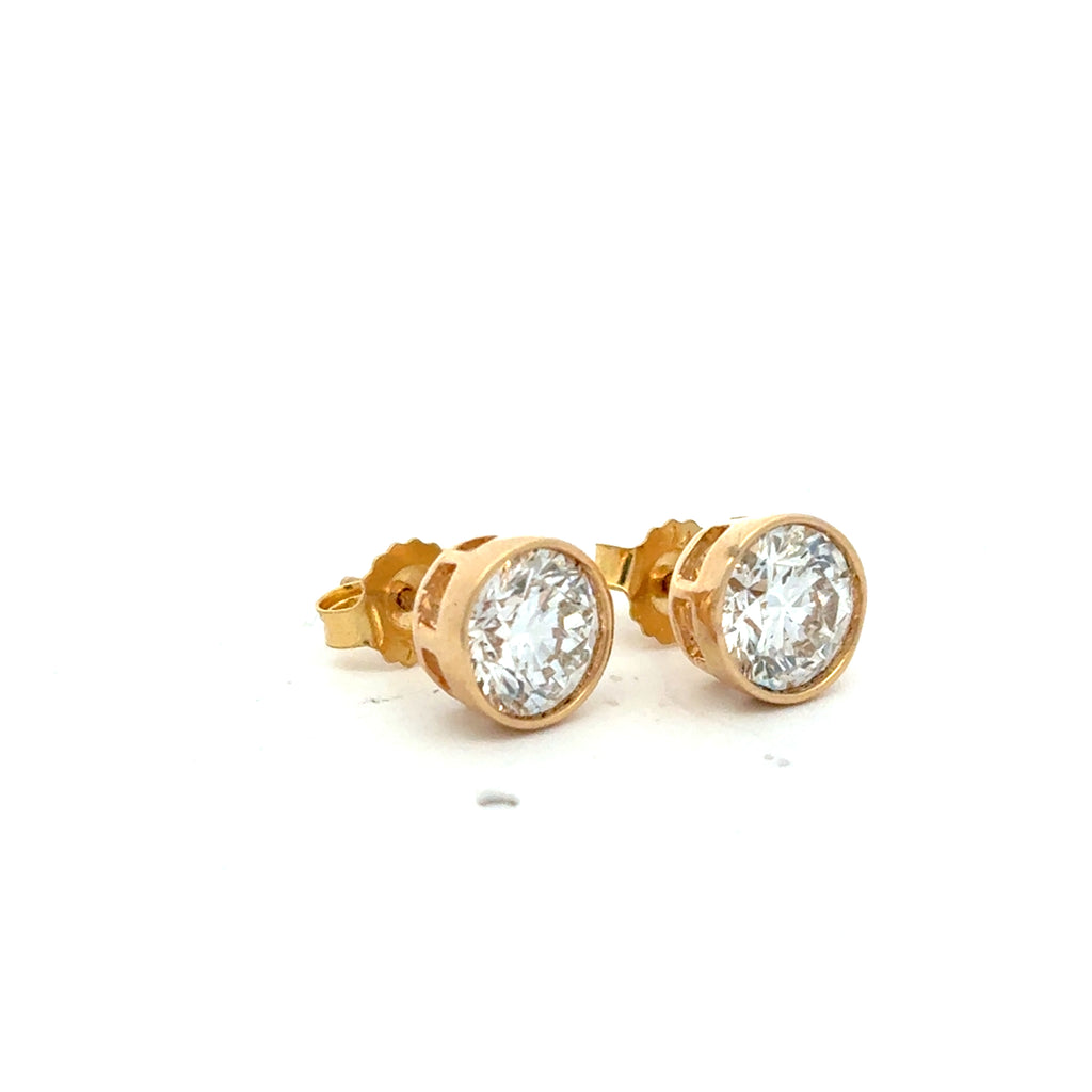 Lab Diamond Bezel Set Earrings