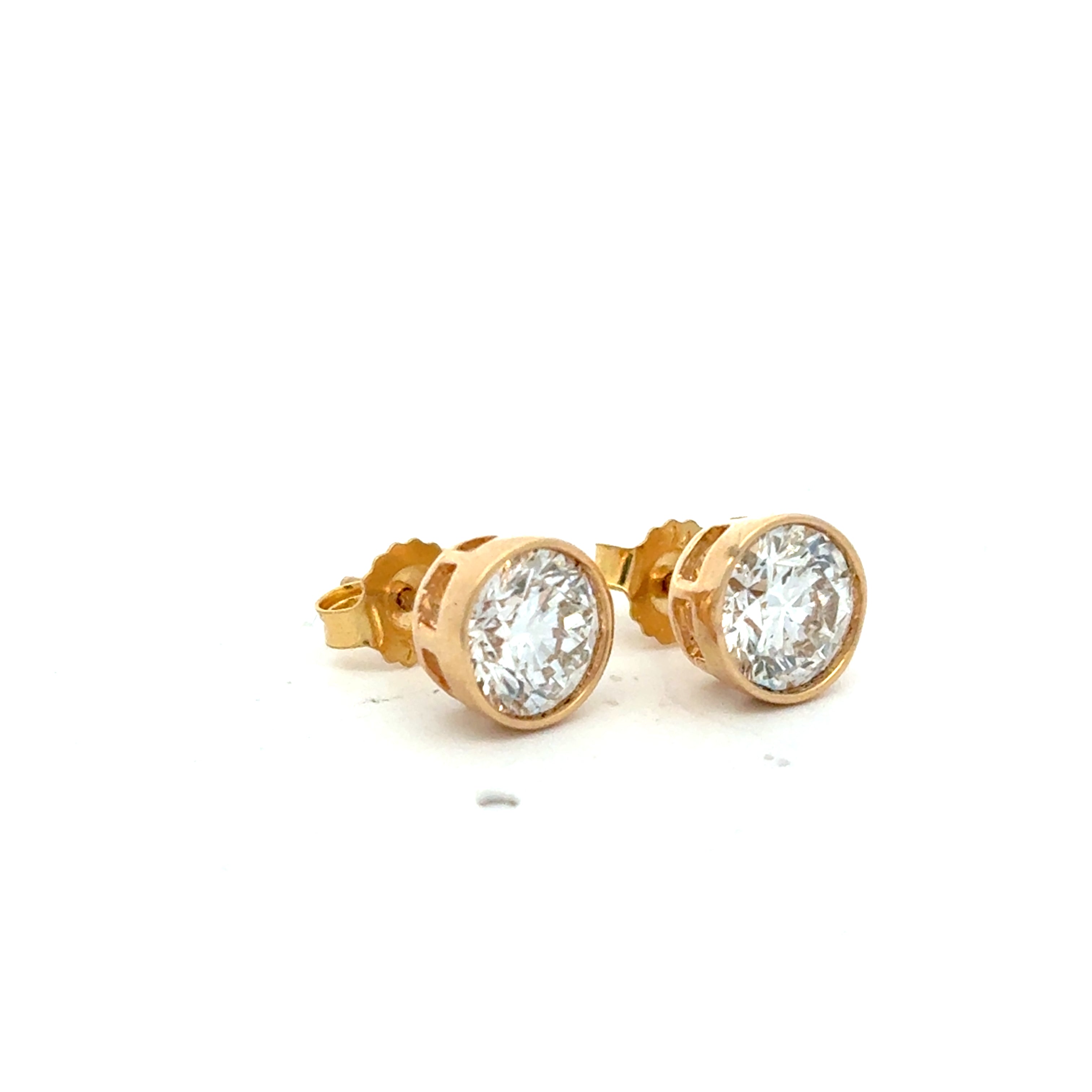 Lab Diamond Bezel Set Earrings