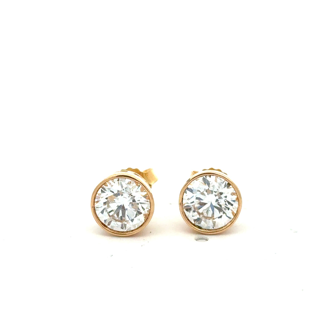 Lab Diamond Bezel Set Earrings
