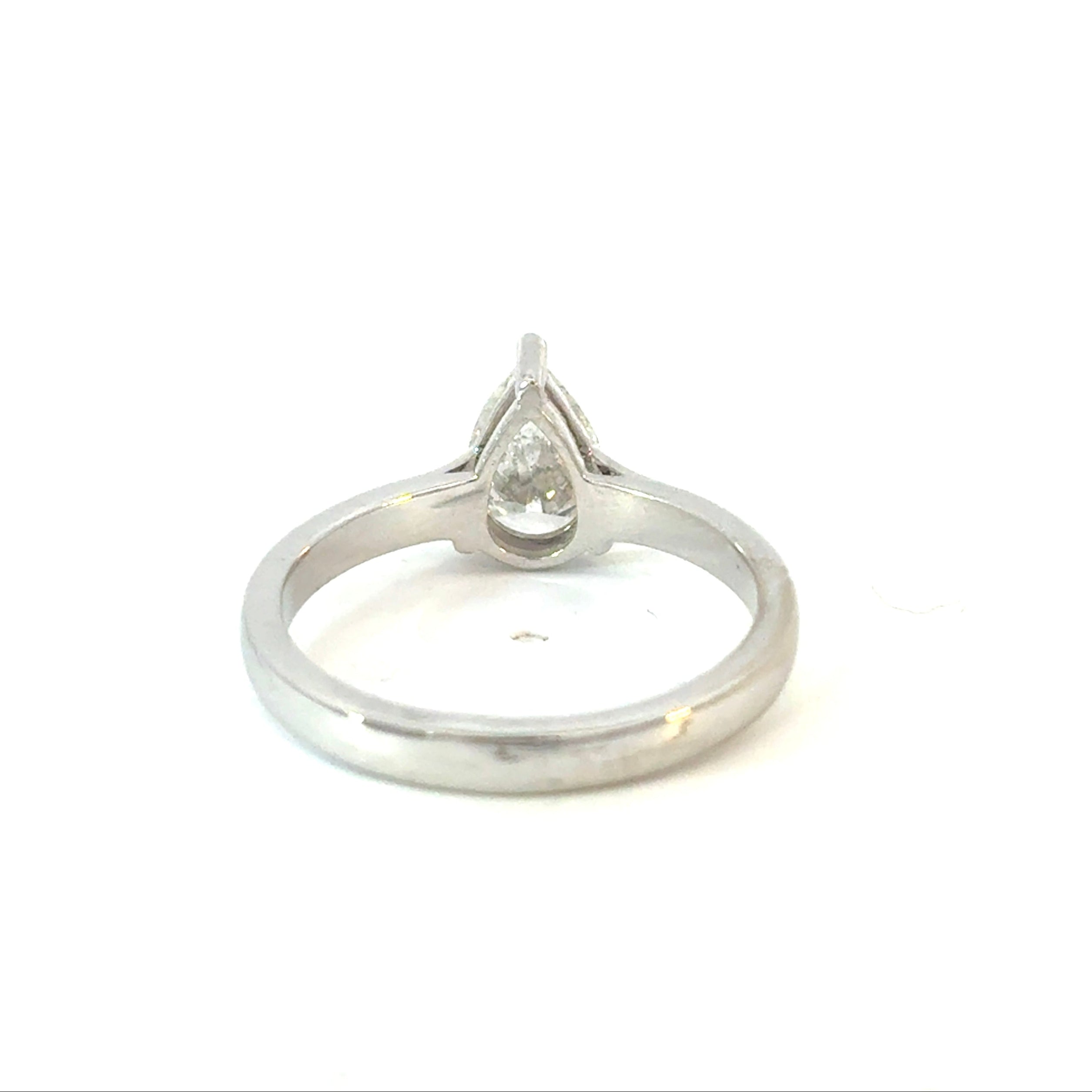 Pear Cut Diamond Solitaire Engagement Ring