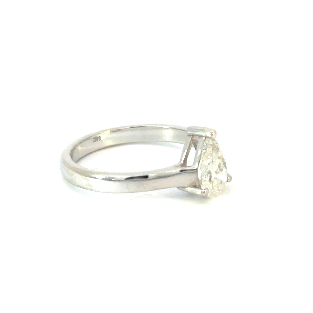 Pear Cut Diamond Solitaire Engagement Ring