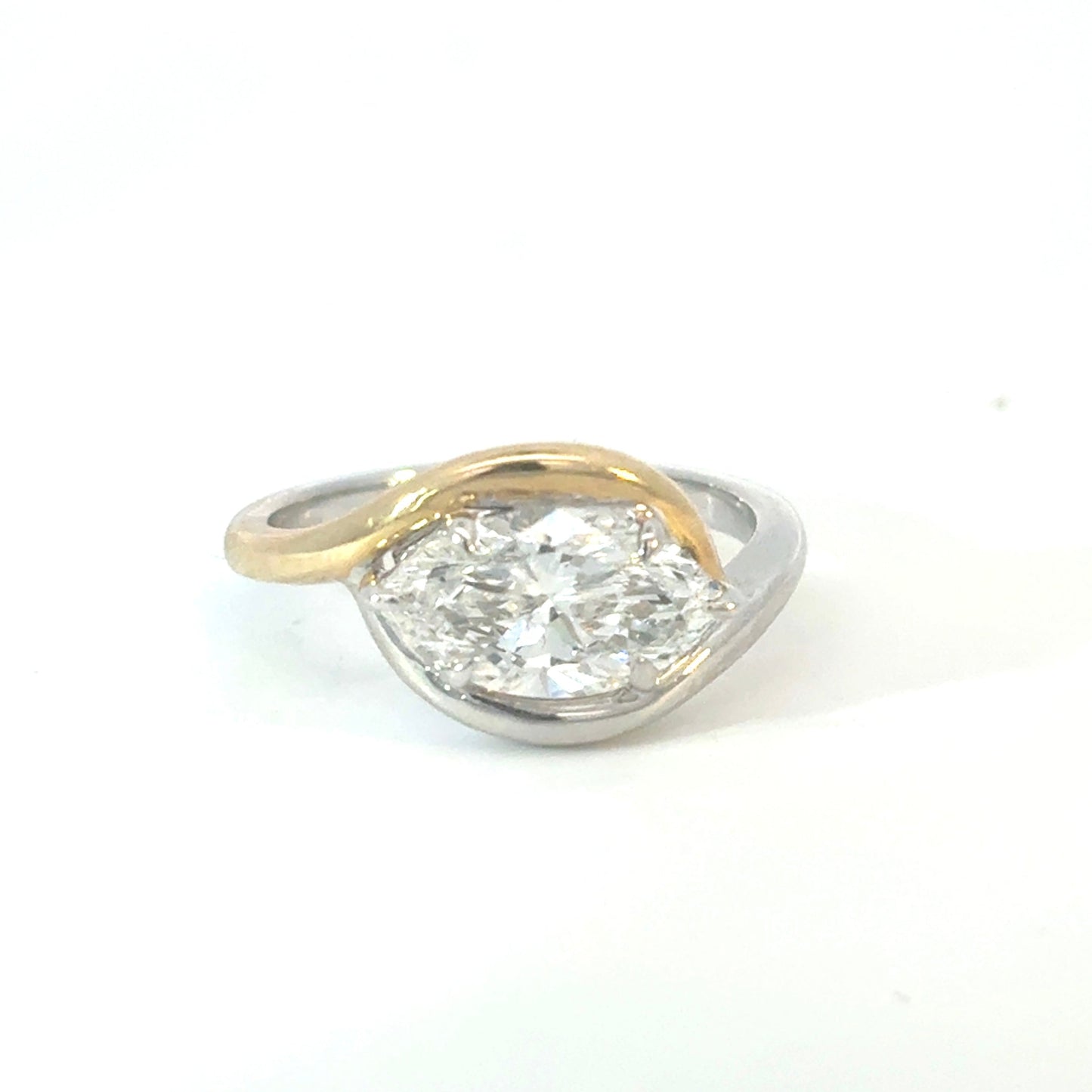 Marquise Diamond Two Toned Ring