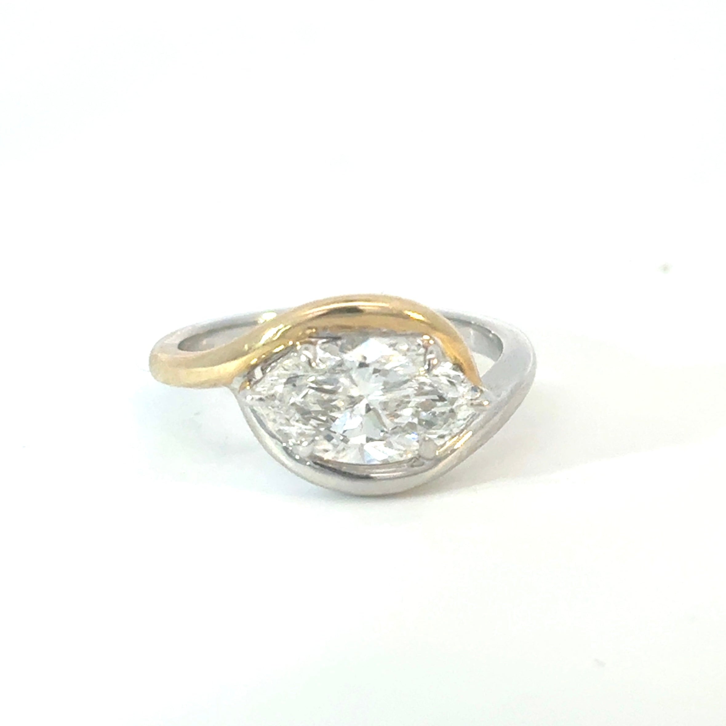 Marquise Diamond Two Toned Ring