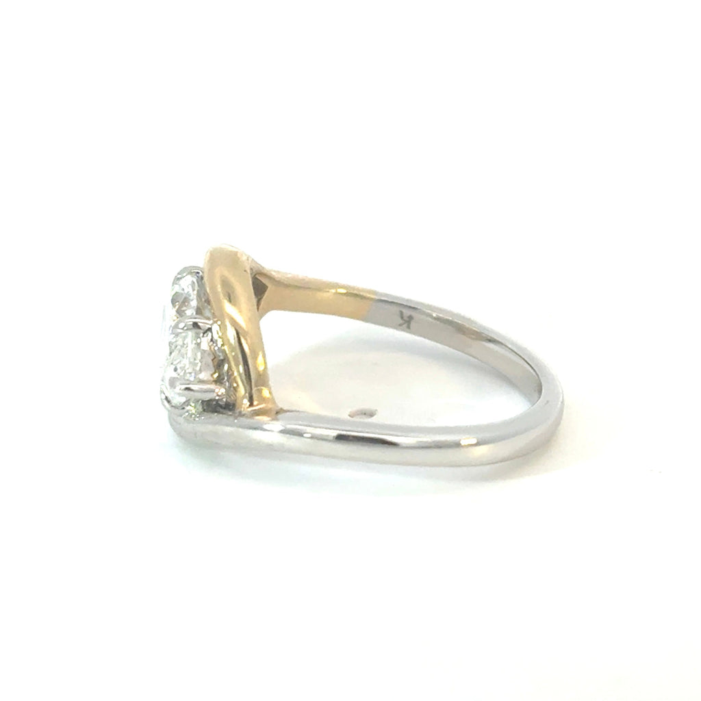 Marquise Diamond Two Toned Ring