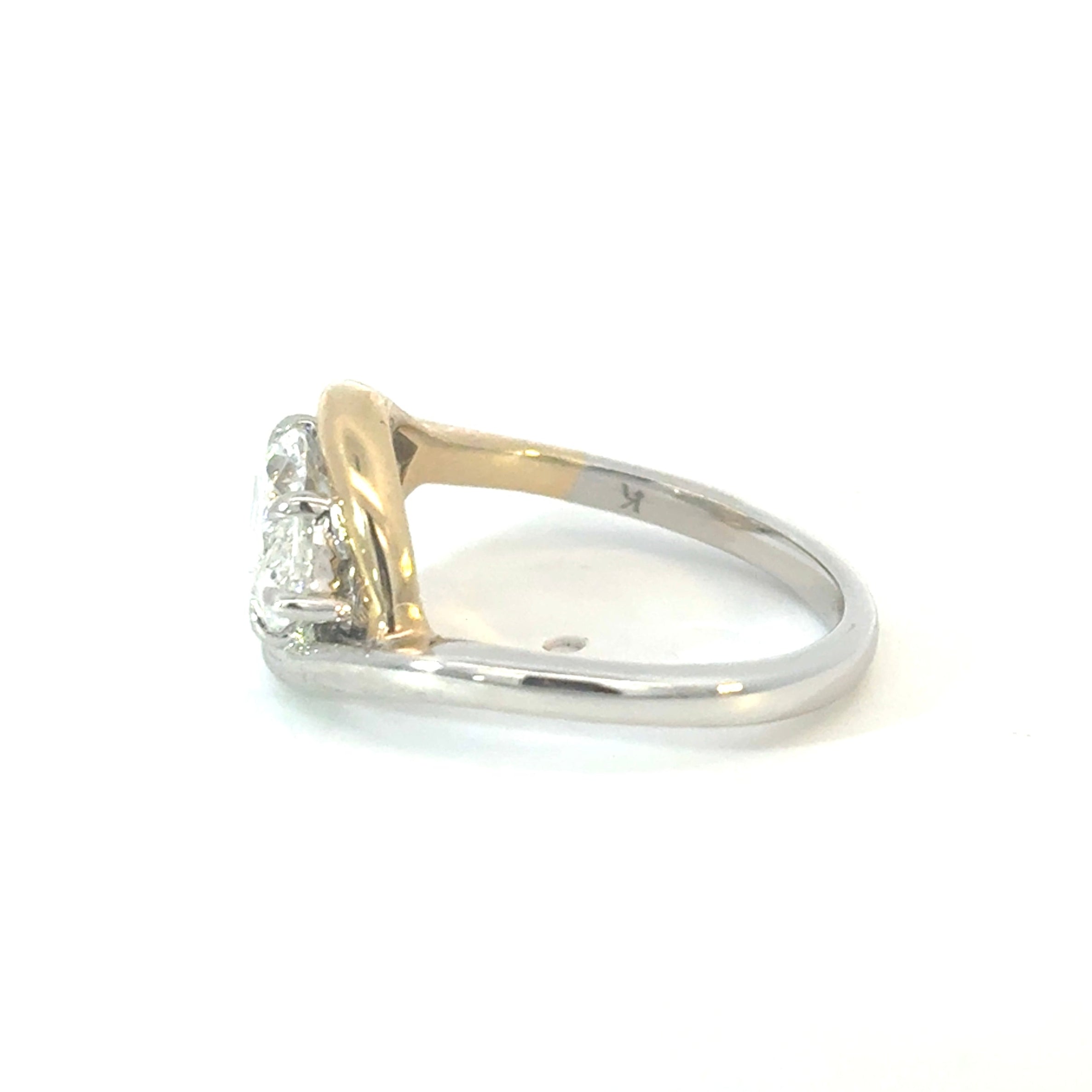 Marquise Diamond Two Toned Ring