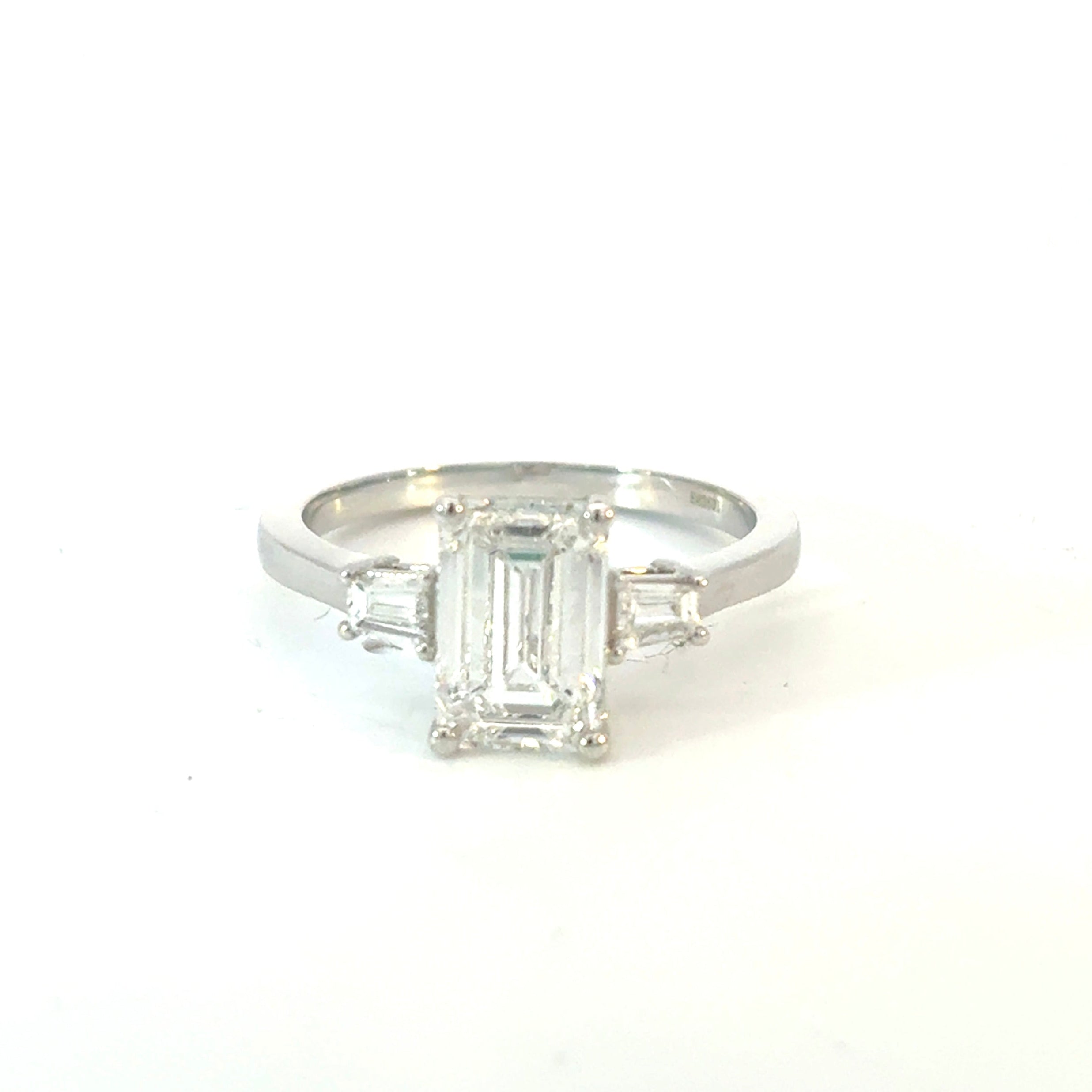 Emerald Cut Engagement Ring with Tapered Baguettes