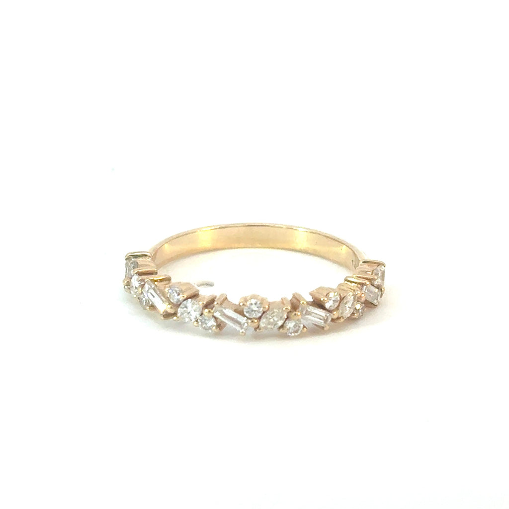 Diamond Cluster Half Eternity Ring