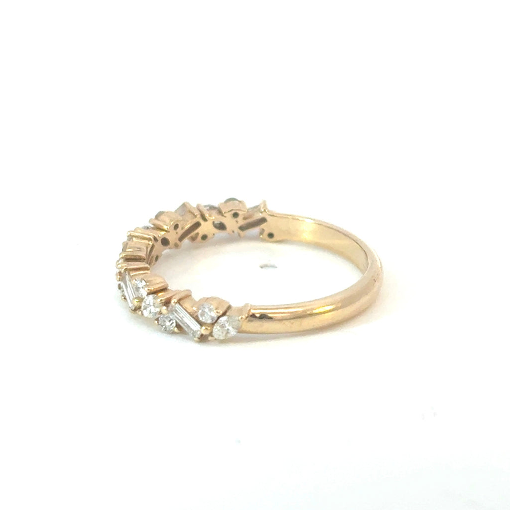 Diamond Cluster Half Eternity Ring