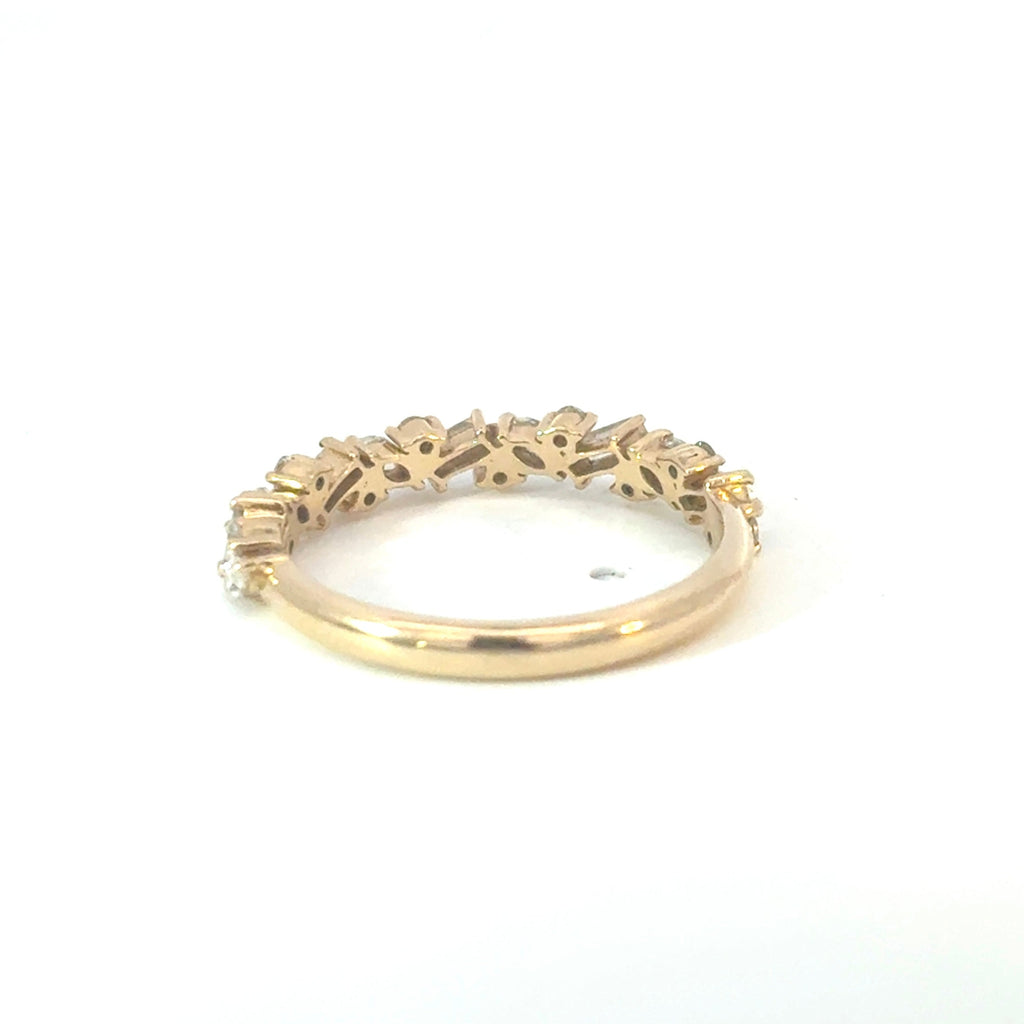 Diamond Cluster Half Eternity Ring