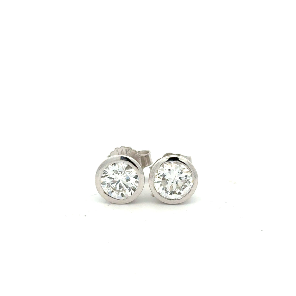 Lab Diamond Bezel Set Earrings