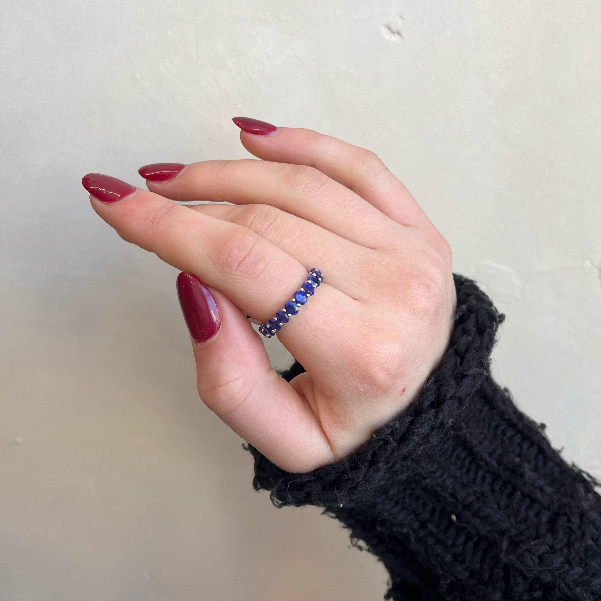 Blue Sapphire Eternity Band - Nashelle