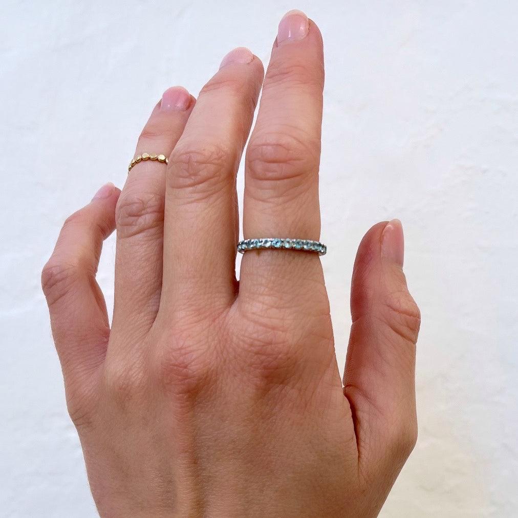 Sky Blue Topaz Eternity Band - Nashelle