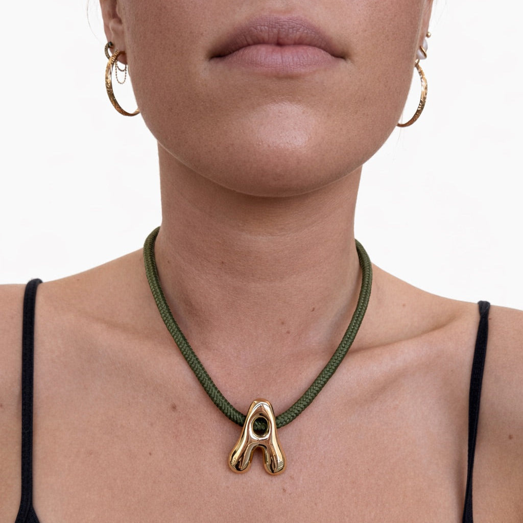 Bubble Letter Cord Necklace